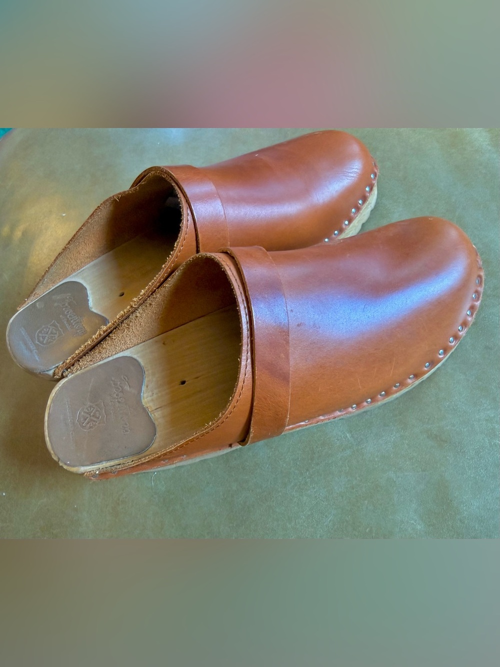 Troentorp Cognac Leather Clogsn— size 39 / 8.5 - Picture 5 of 6